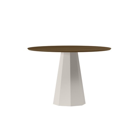 Mesa Isis 120m com Tampo Mdf para 4 Lugares Off White Imbuia - New Ceval