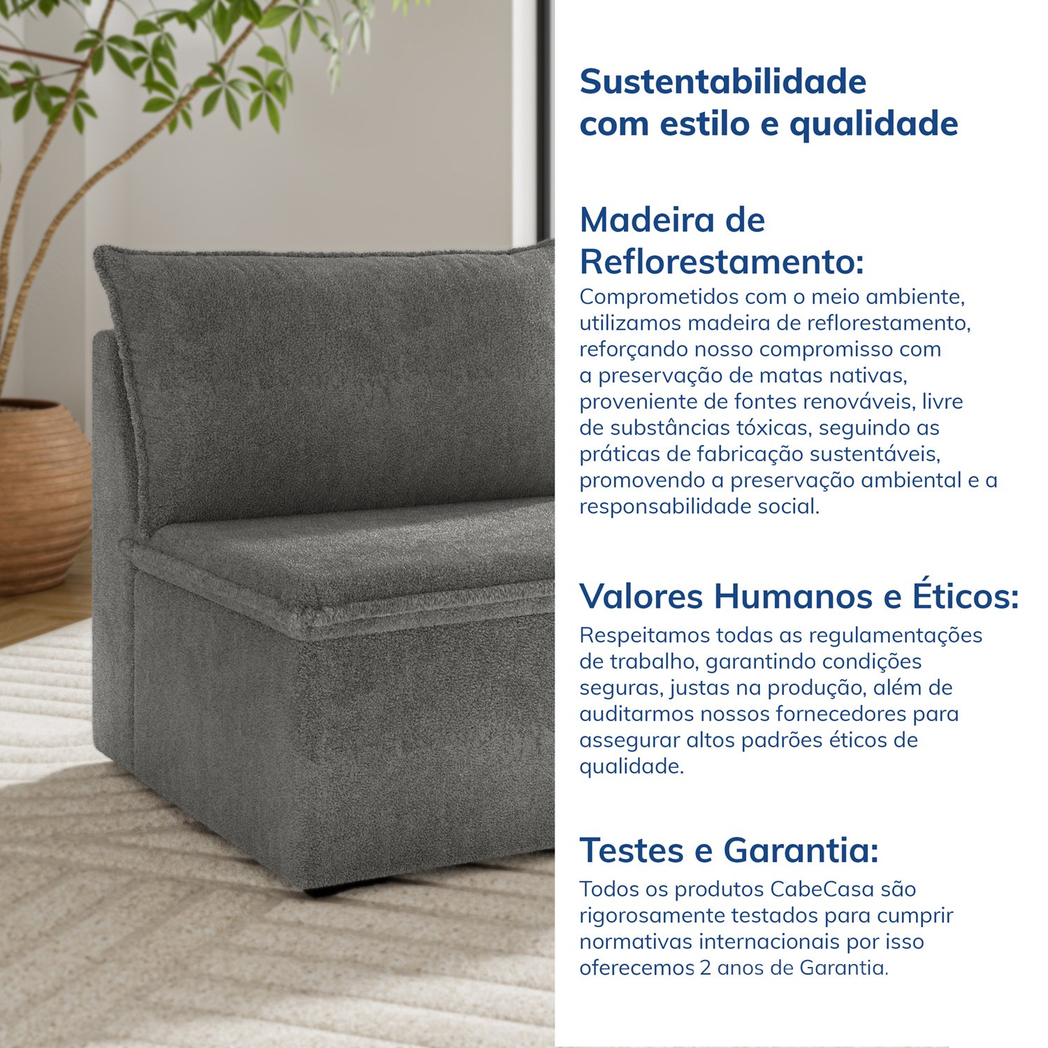 Sofá Modular com Braço Direito 105cm Zen Cabecasa Madeiramadeira - 9