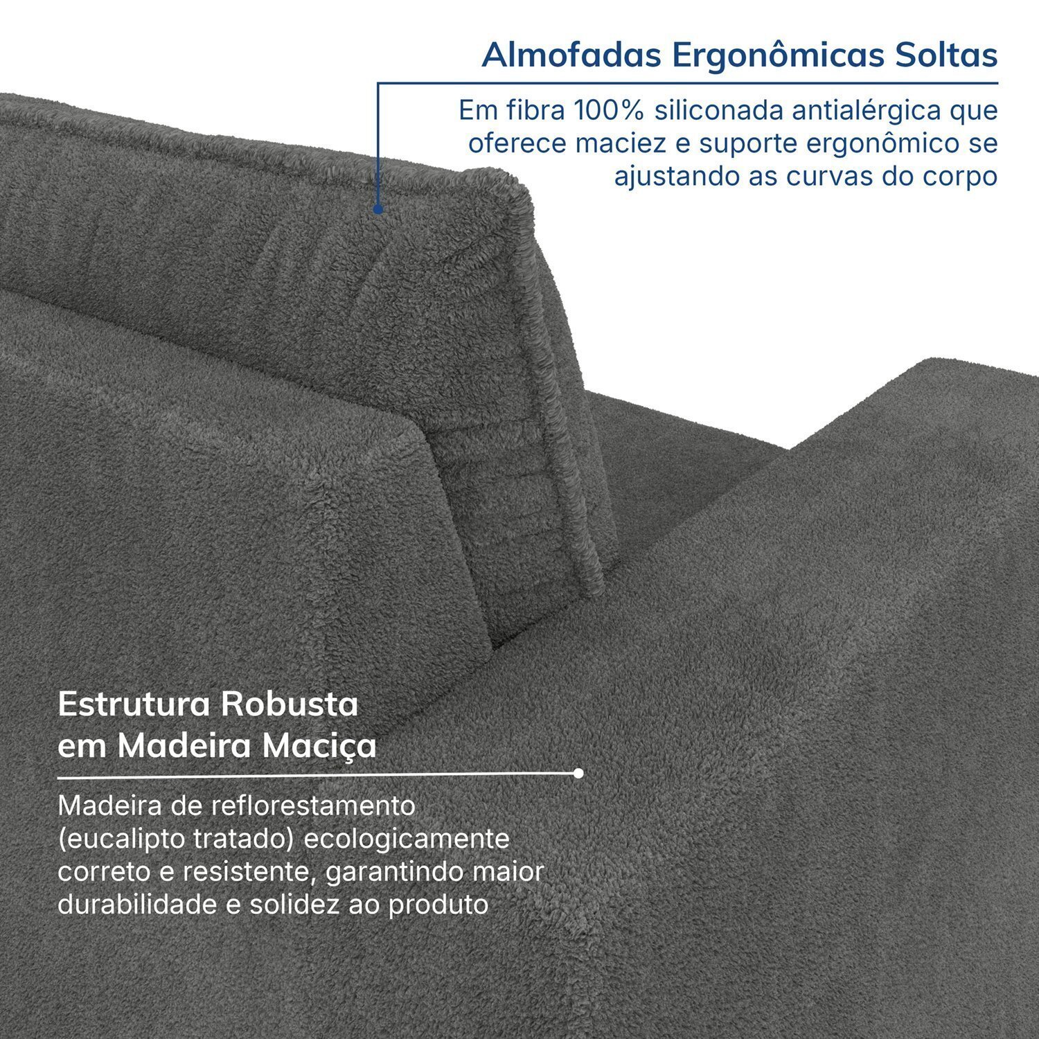 Sofá Modular com Braço Direito 105cm Zen Cabecasa Madeiramadeira - 5