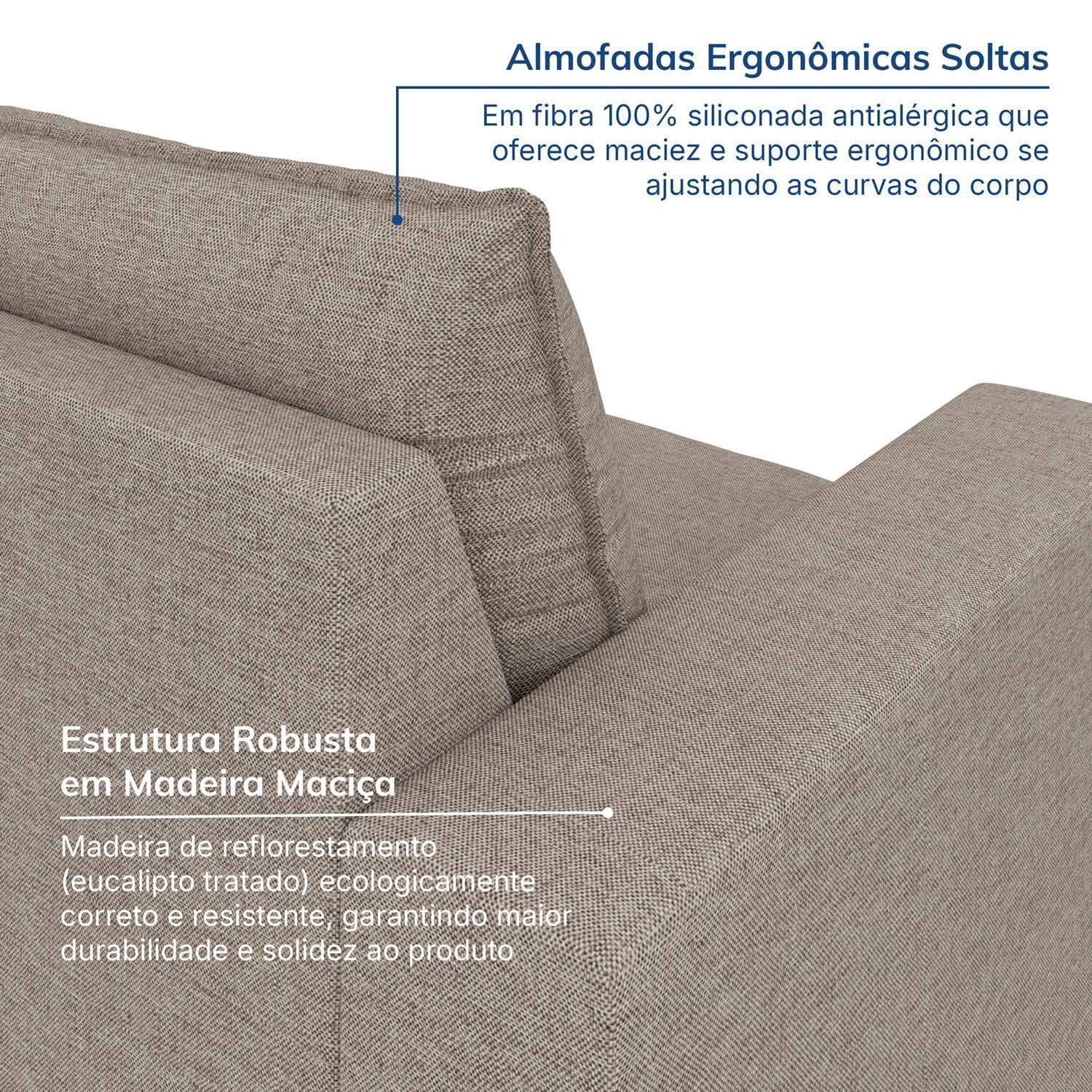 Sofá Modular com Braço Direito 105cm Zen Cabecasa Madeiramadeira - 4