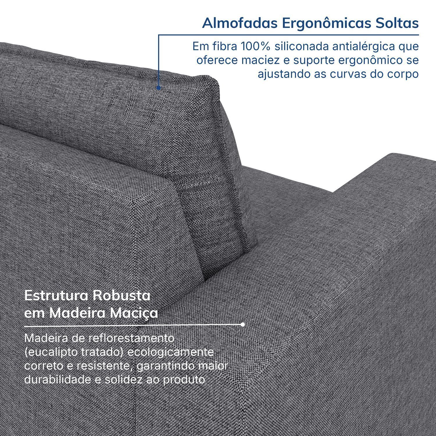 Sofá Modular com Braço Direito 105cm Zen Cabecasa Madeiramadeira - 4