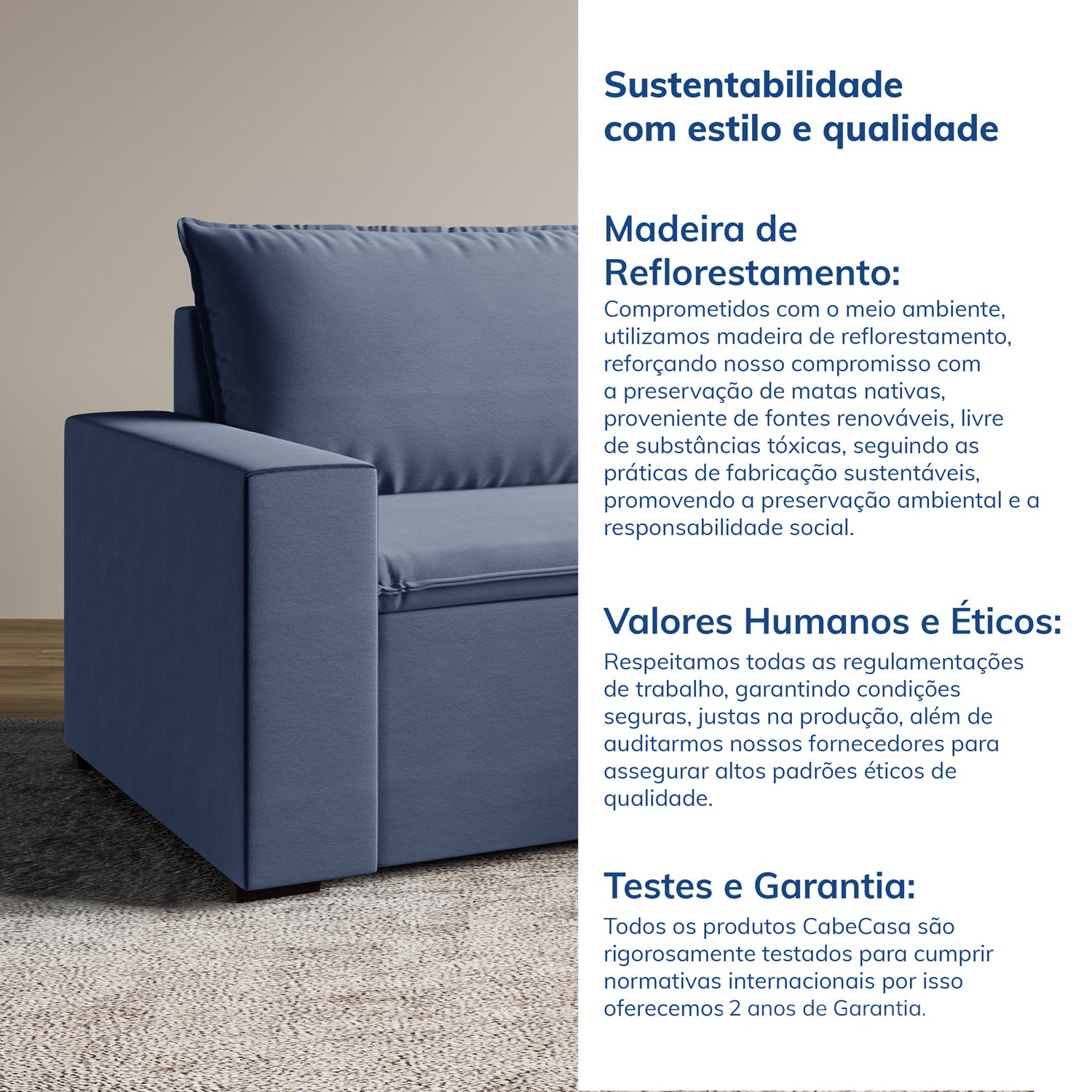 Sofá Modular Com Braço Esquerdo 105cm Zen CabeCasa MadeiraMadeira - 9