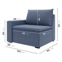 Ver imagem 3 de Sofá Modular com Braço Esquedo 105cm Zen CabeCasa MadeiraOriginals