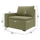 Ver imagem 3 de Sofá Modular com Braço Esquedo 105cm Zen CabeCasa MadeiraOriginals