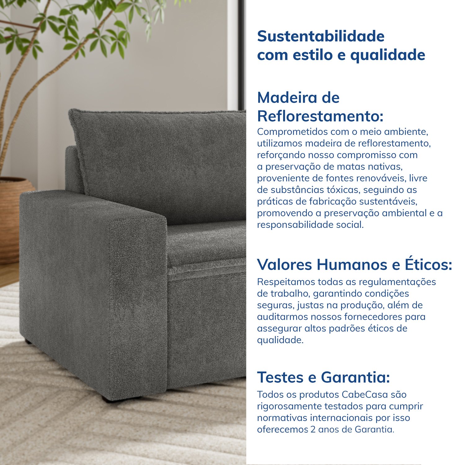 Sofá Modular Com Braço Esquerdo 105cm Zen CabeCasa MadeiraMadeira - 9