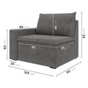 Ver imagem 3 de Sofá Modular com Braço Esquedo 105cm Zen CabeCasa MadeiraOriginals