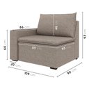 Ver imagem 3 de Sofá Modular com Braço Esquedo 105cm Zen CabeCasa MadeiraOriginals