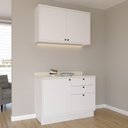 Ver imagem 1 de Cozinha Compacta Modulada 2 Peças 3 Portas 3 Gavetas Sevilha Branco/Ártico/Cinza Argila