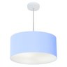 Lustre Pendente Cilíndrico Vivare Md-4100 Cúpula em Tecido 50x25cm - Azul Bebê - Bivolt - 3