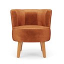 Ver imagem 3 de Cadeira Estofada para Sala de Estar Tecido Veludo Aconchegante Reforçada Ergonômica