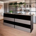 Ver imagem 1 de Balcão para Recepção Atendimento Escritório 240cm MDP Cinza Sagrado com Preto F5 Office