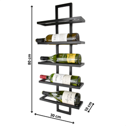 Adega Vertical para 5 Garrafas de Vinho Estilo Industrial - 6