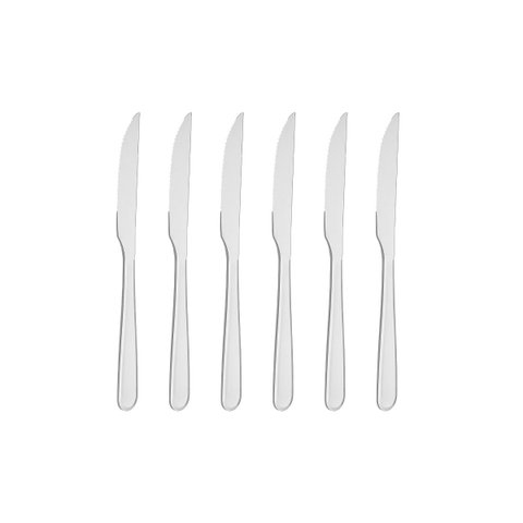 Conjunto 6 Facas Churrasco Angra Talheres Tramontina em Aço Inox
