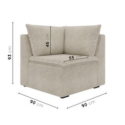Sofá Modular de Canto 90cm Zen CabeCasa MadeiraMadeira - 3