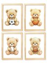 Ver imagem 1 de Kit Quadro Decorativo Ursinho Esporte Bolas Quarto Criança Bebê Enxoval Menino