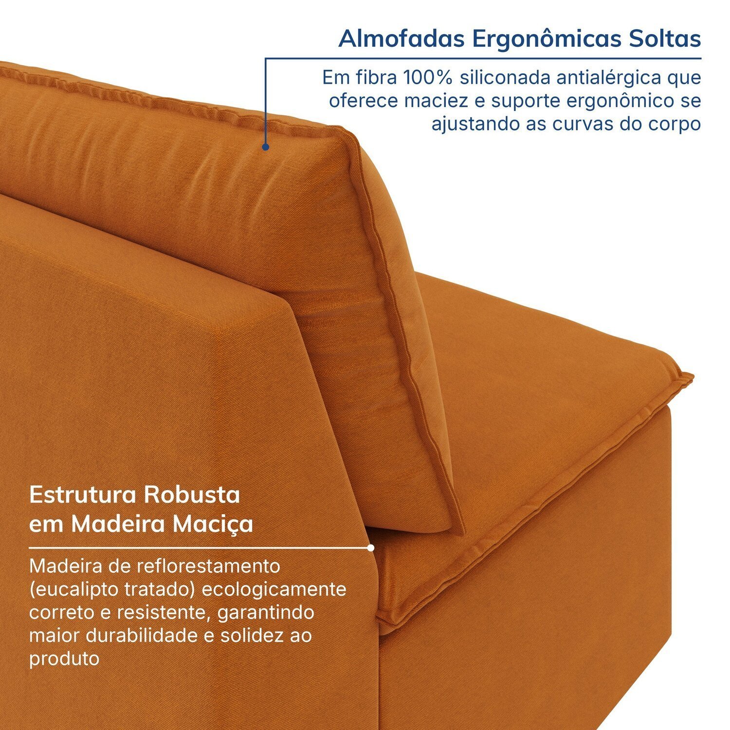 Sofá Modular Central 85cm Zen Cabecasa Madeiramadeira - 6