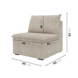Sofá Modular Central 85cm Zen CabeCasa MadeiraMadeira - 3