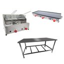 Ver imagem 1 de Kit Lanchonete Mesa de Manipulação 120x55cm + Fritadeira a Gás 2 Cuba + Chapa a Gás 90cm