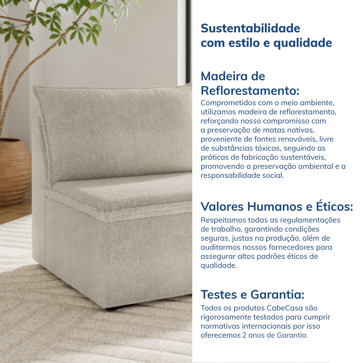 Sofá Modular com Braço Direito 105cm Zen Cabecasa Madeiramadeira - 9