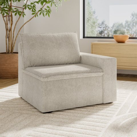 Sofá Modular com Braço Direito 105cm Zen CabeCasa MadeiraOriginals