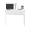 Ver imagem 6 de Conjunto 2 Peças com Escrivaninha com Gaveta e Estante para Livros 10 Nichos Branco 100% MDF