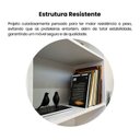 Ver imagem 7 de Conjunto 2 Peças com Escrivaninha com Gaveta e Estante para Livros 5 Prateleiras Branco 100% MDF
