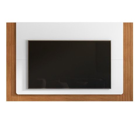 Painel Suspenso Roma 217cm Branco-Cedro para até 60? - Casa D Branco-Cedro