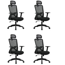 Kit com 4 Cadeiras para Escritório Presidente NR17 Office Dallas - 1