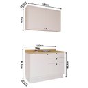 Ver imagem 4 de Cozinha Compacta Modulada 2 Peças 3 Portas 3 Gavetas Sevilha Branco/Ártico/Carvalho Nature