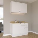 Ver imagem 1 de Cozinha Compacta Modulada 2 Peças 3 Portas 3 Gavetas Sevilha Branco/Ártico/Carvalho Nature
