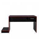 Ver imagem 4 de Conjunto 2 Peças com Mesa Gamer com Gaveta e Estante para Livros 10 Nichos Preto Vermelho 100% MDF
