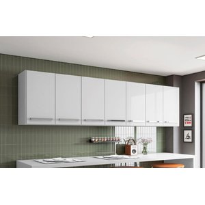 Armario Suspenso para Cozinha 7 Portas Branco Bangladesh Bela Casa