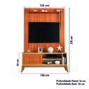 Ver imagem 4 de Rack Bancada Aruba com Painel para Tv até 55 Polegadas 1,35m Egeo Cedro/off White
