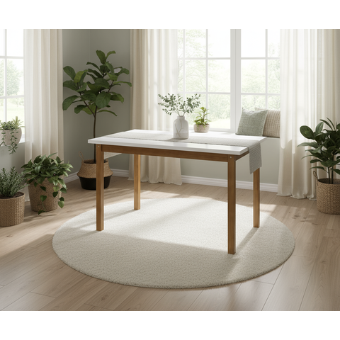 Mesa de Jantar Elisa para Cozinha ou Área Gourmet Moderna:branco