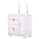 Ver imagem 1 de Cômoda Sapateira 4 Gavetas com Espelho Clarabella Branco/camarim
