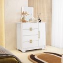 Ver imagem 4 de Cômoda Sapateira 4 Gavetas com Espelho Clarabella Branco/camarim