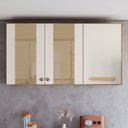 Ver imagem 2 de Armário Aéreo Intenza 120cm 3 Portas Freijó/off White Cristal com Vidro Reflecta - Nicioli