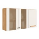 Ver imagem 1 de Armário Aéreo Intenza 120cm 3 Portas Freijó/off White Cristal com Vidro Reflecta - Nicioli
