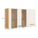 Ver imagem 4 de Armário Aéreo Intenza 120cm 3 Portas Freijó/off White Cristal com Vidro Reflecta - Nicioli