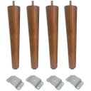 Ver imagem 1 de Kit 4 Pé Palito 30cm Amendoa Marrom Claro Sofá Puff Cama Box Mesa + Chapinha Reta