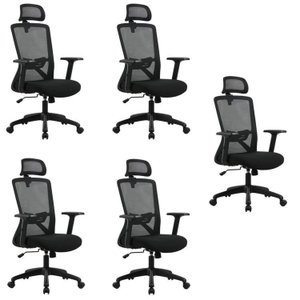 Kit com 5 Cadeiras para Escritório Presidente NR17 Office Dallas