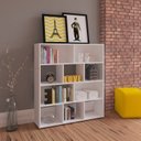 Ver imagem 3 de Conjunto 2 Peças com Escrivaninha com Nichos e Estante para Livros 10 Carvalho Branco