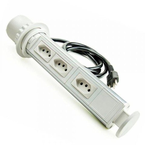 Mini Totem de Mesa Manual 3ele Nbr 10a - Branco Qtmov