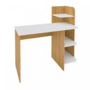 Ver imagem 4 de Conjunto 2 Peças com Escrivaninha 3 Praleiras com Estante para Livros 5 Prateleiras Branco Carvalho 100% MDF
