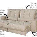 Ver imagem 4 de Sofá Retrátil e Reclinável Thor - Molas Ensacadas 230 Cm Bege