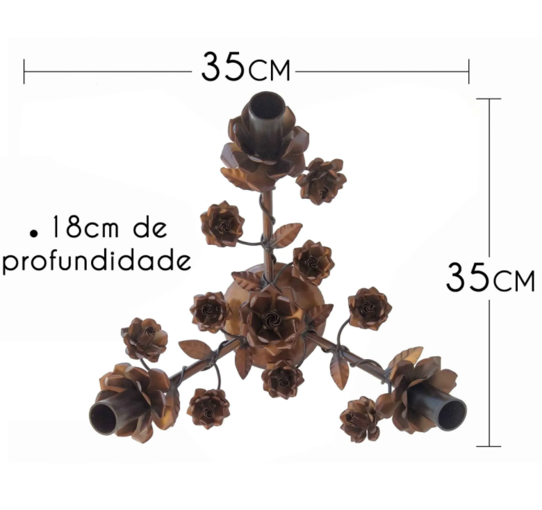 Luminária Arandela Decorativa Rustica Floral Bom Preço Libertas Rosas Artesanato Plafon Verniz - 7