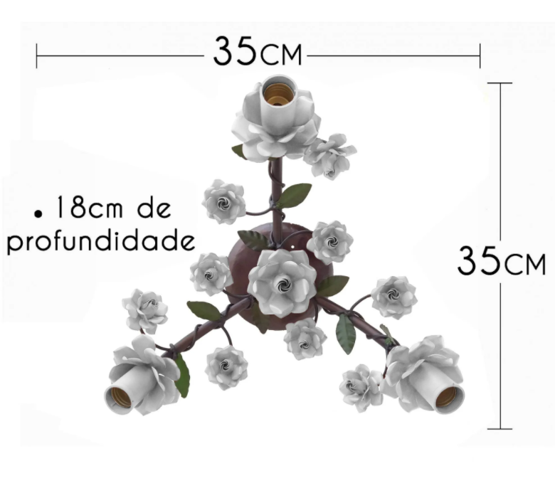 Luminária Arandela Decorativa Rustica Floral Bom Preço Libertas Rosas Artesanato Plafon Verniz - 2