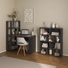 Conjunto 2 Peças com Escrivaninha Match e Estante para Livros 10 Nichos Preto Pinho - 1