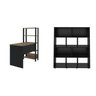 Conjunto 2 Peças com Escrivaninha Match e Estante para Livros 10 Nichos Preto Pinho - 2
