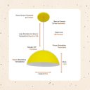 Ver imagem 2 de Luminária Pendente Esfera Lustre Led de Teto Lua 34 Texturado:amarelo